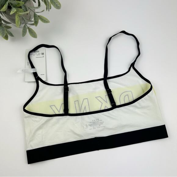 DKNY Cotton Blend Logo Wire-Free Bralette DK4509 Yellow Size Large - Picture 2 of 2